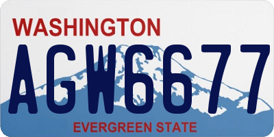 WA license plate AGW6677