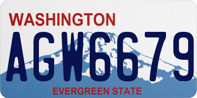 WA license plate AGW6679