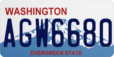 WA license plate AGW6680