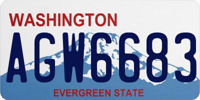 WA license plate AGW6683