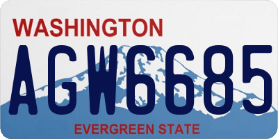 WA license plate AGW6685