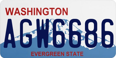 WA license plate AGW6686
