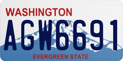 WA license plate AGW6691