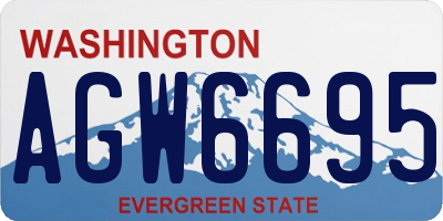 WA license plate AGW6695