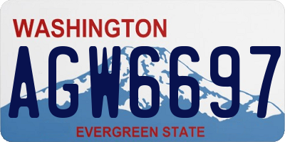 WA license plate AGW6697