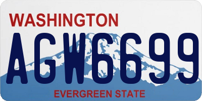 WA license plate AGW6699
