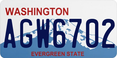 WA license plate AGW6702