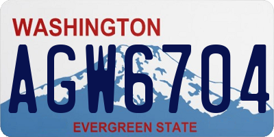 WA license plate AGW6704