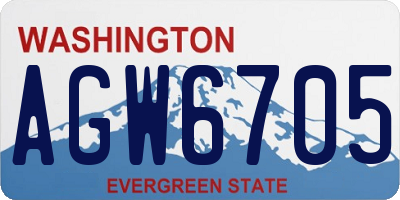 WA license plate AGW6705