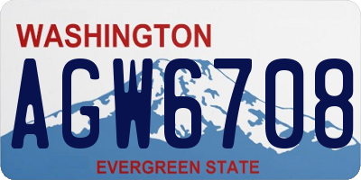 WA license plate AGW6708