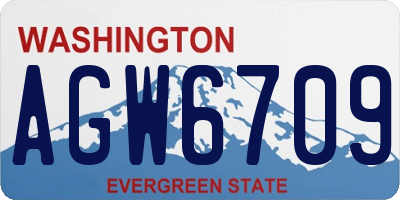 WA license plate AGW6709