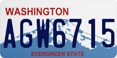 WA license plate AGW6715