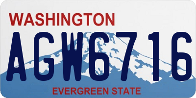 WA license plate AGW6716