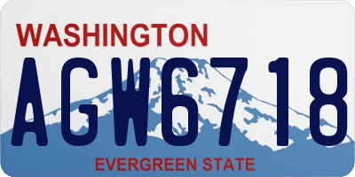 WA license plate AGW6718