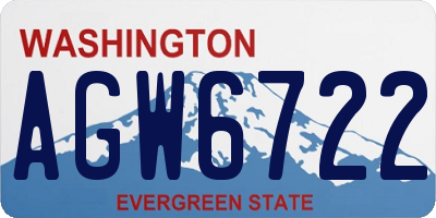 WA license plate AGW6722