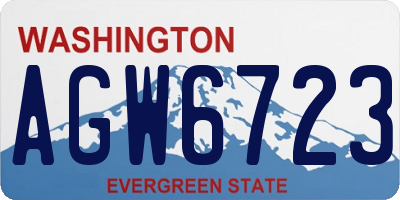 WA license plate AGW6723