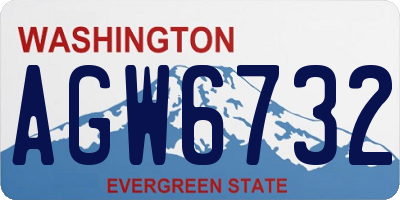 WA license plate AGW6732
