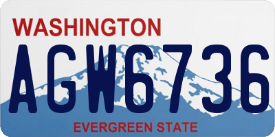 WA license plate AGW6736