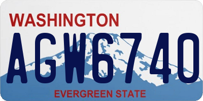 WA license plate AGW6740