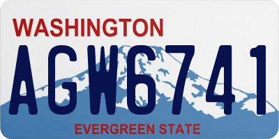WA license plate AGW6741