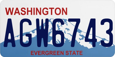 WA license plate AGW6743