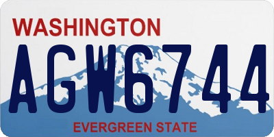 WA license plate AGW6744