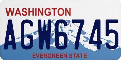 WA license plate AGW6745