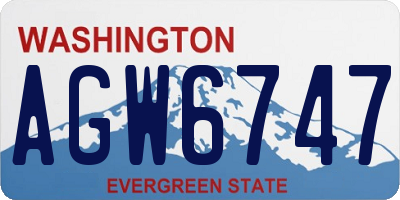 WA license plate AGW6747