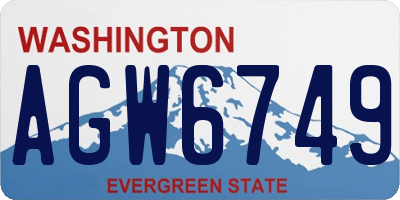 WA license plate AGW6749