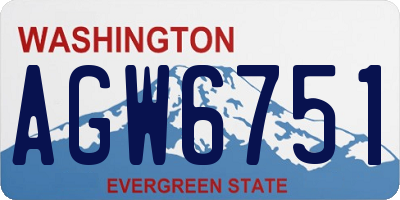 WA license plate AGW6751
