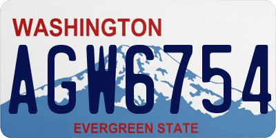 WA license plate AGW6754