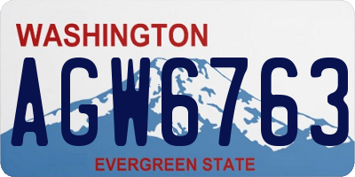WA license plate AGW6763