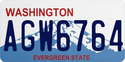 WA license plate AGW6764