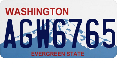 WA license plate AGW6765