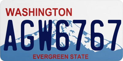 WA license plate AGW6767