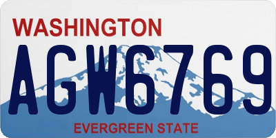 WA license plate AGW6769