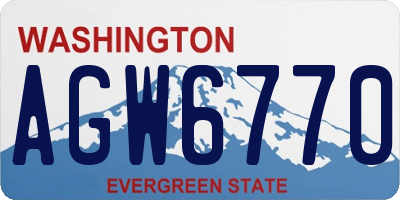 WA license plate AGW6770