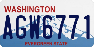 WA license plate AGW6771