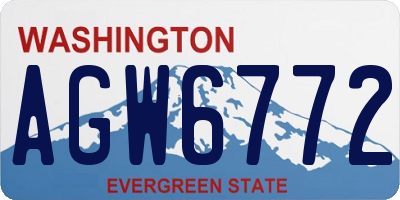 WA license plate AGW6772