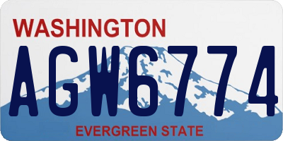 WA license plate AGW6774