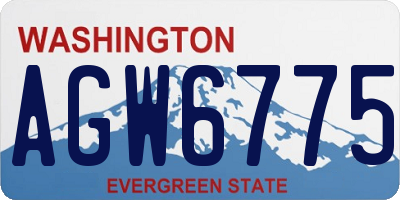 WA license plate AGW6775