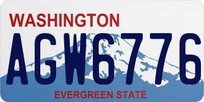 WA license plate AGW6776