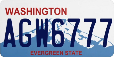 WA license plate AGW6777