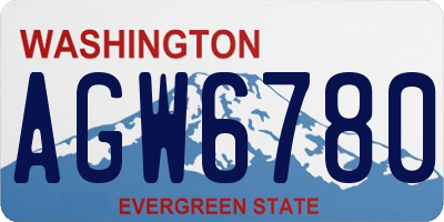 WA license plate AGW6780