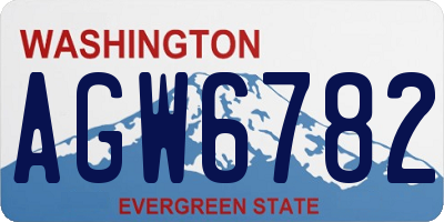 WA license plate AGW6782