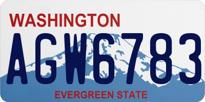 WA license plate AGW6783