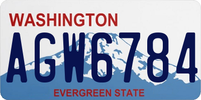 WA license plate AGW6784