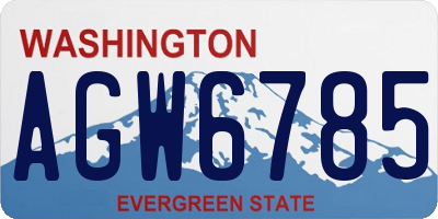 WA license plate AGW6785