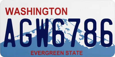 WA license plate AGW6786