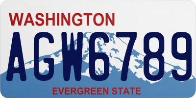 WA license plate AGW6789